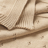 Sand | Organic Cotton Pointelle Baby Blanket | Milk & Baby