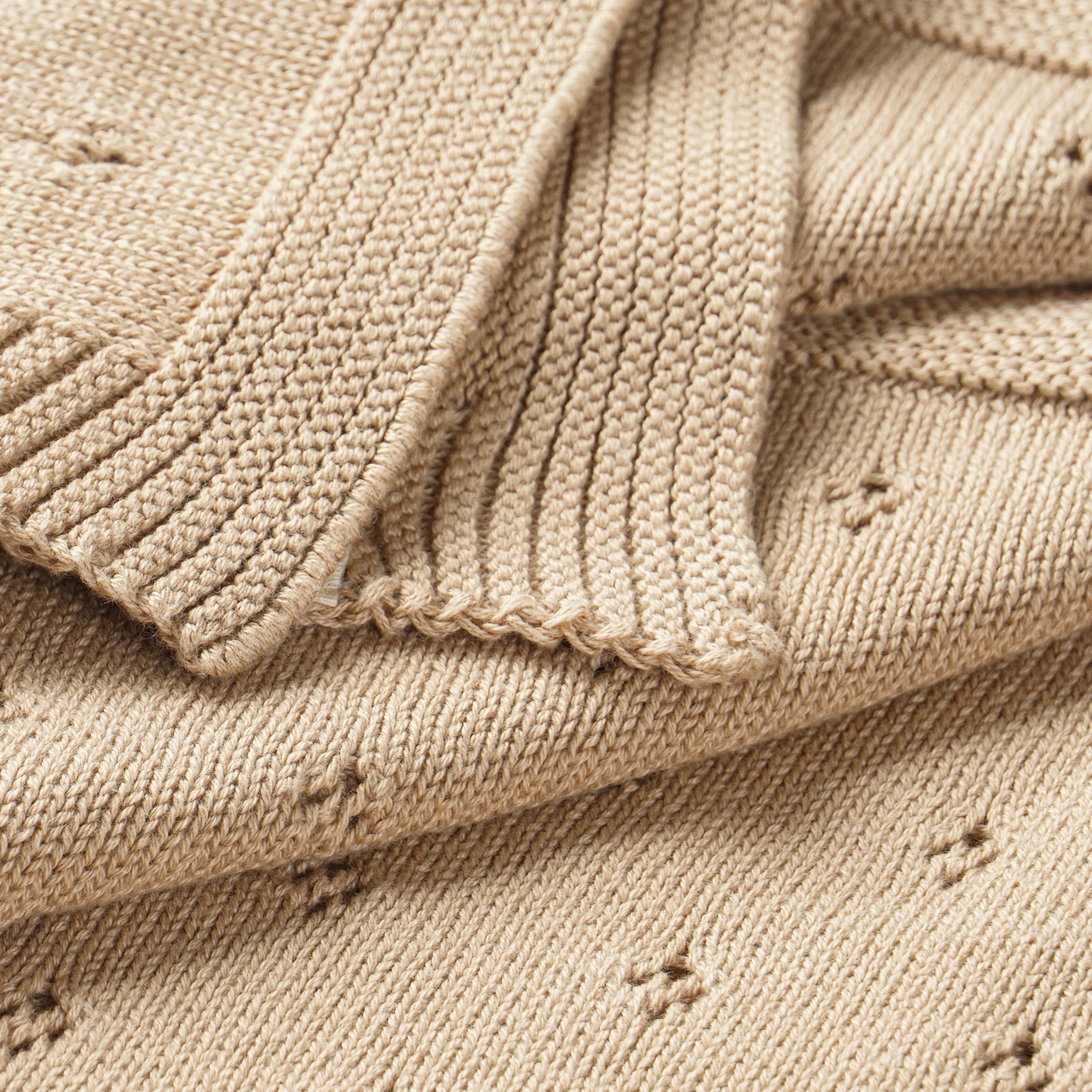 Sand | Organic Cotton Pointelle Baby Blanket | Milk & Baby