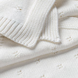 Ivory | Organic Cotton Pointelle Baby Blanket | Milk & Baby