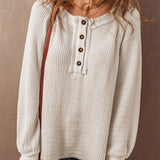 Lyla Waffle Buttoned Top | Milk & Baby