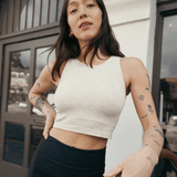 Sublime® Bamboo Maternity & Nursing Longline Bra Top | Oatmeal Heather | Milk & Baby