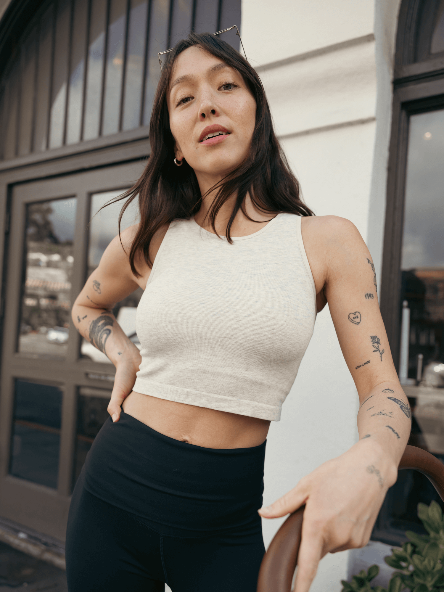 Sublime® Bamboo Maternity & Nursing Longline Bra Top | Oatmeal Heather | Milk & Baby