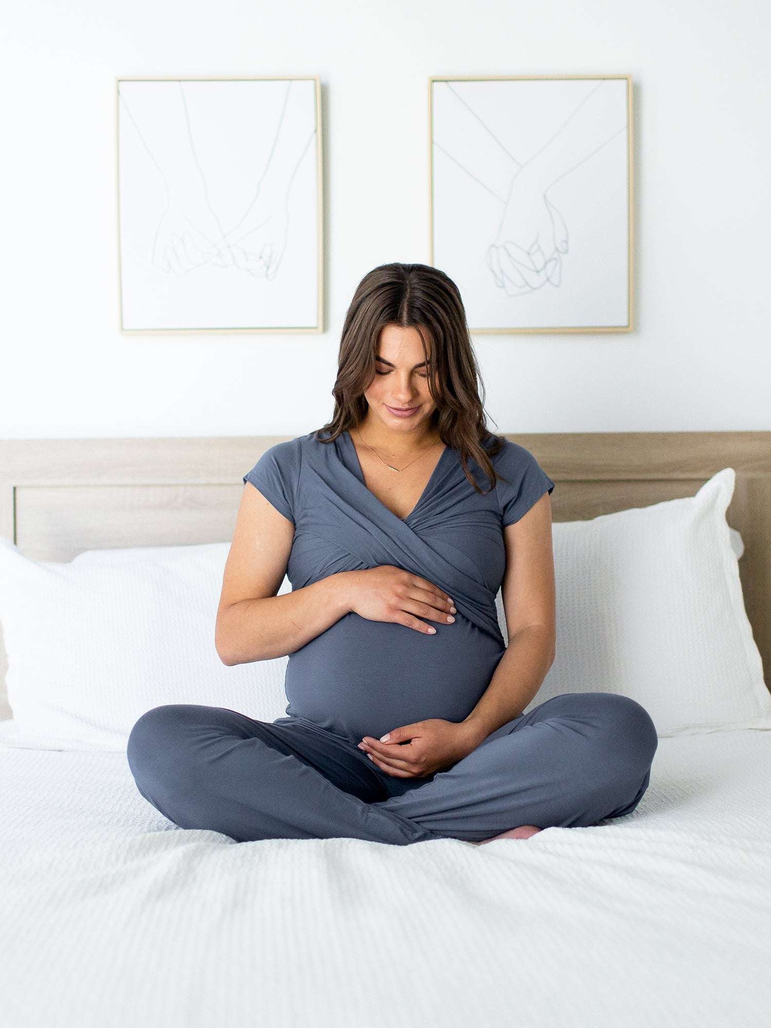 Davy Maternity & Nursing Pajama Set | Slate Blue | Milk & Baby
