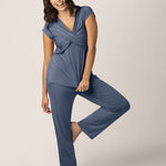 Davy Maternity & Nursing Pajama Set | Slate Blue | Milk & Baby