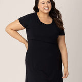 Eleanora Bamboo Maternity & Nursing Dress | Black | Milk & Baby
