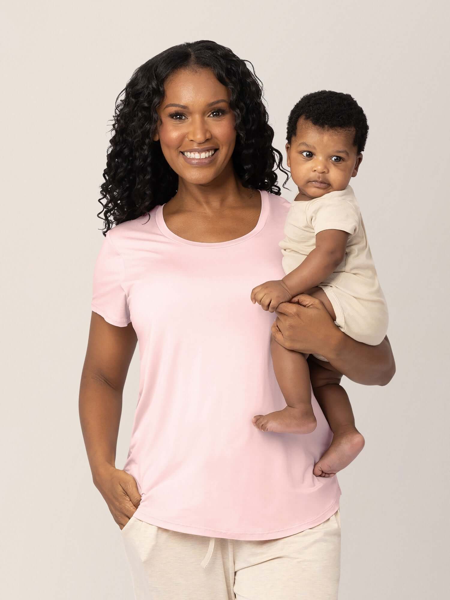 Everyday Maternity & Nursing T-shirt | Dusty Pink | Milk & Baby
