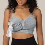 Sublime® Hands-Free Pumping & Nursing Bra | Grey | Milk & Baby