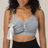 Sublime® Hands-Free Pumping & Nursing Bra | Grey | Milk & Baby