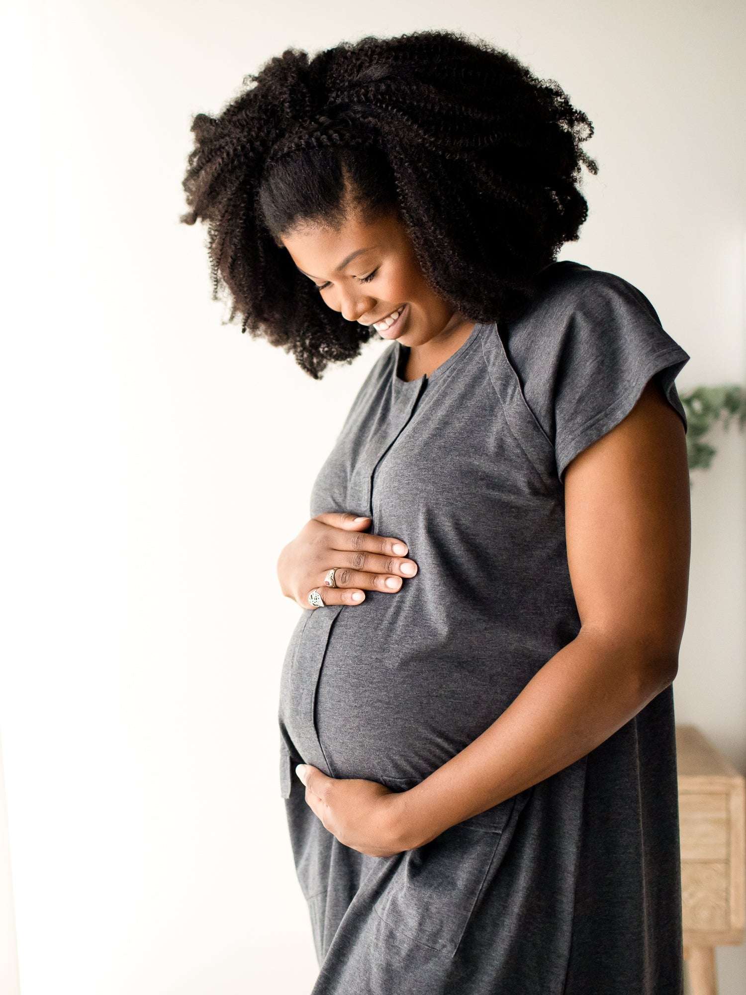 Universal Labor & Delivery Gown | Grey Heather | Milk & Baby