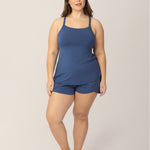 Bamboo Lounge Around Nursing Tank | Slate Blue | Milk & Baby