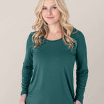 Bamboo Maternity & Nursing Long Sleeve T-shirt | Evergreen Milk & Baby