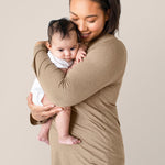 Bamboo Maternity & Nursing Long Sleeve T-shirt | Wheat | Milk & Baby