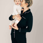 Clea Bamboo Long Sleeve Pajama Set | Black | Milk & Baby