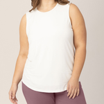 Bamboo Maternity & Nursing Tank | White | Milk & Baby