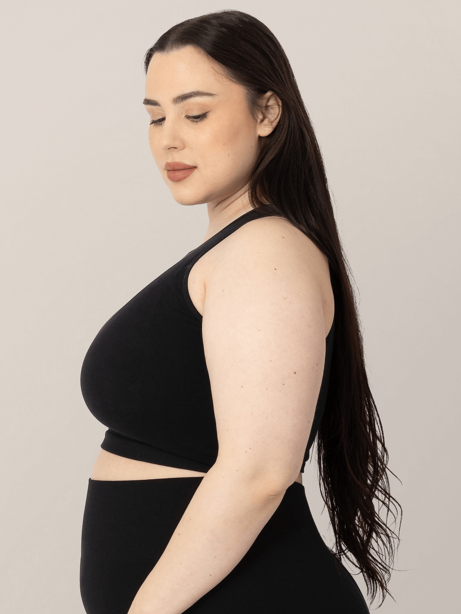 Sublime® Bamboo Maternity & Nursing Longline Bra Top | Black | Milk & Baby