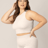 Sublime® Bamboo Maternity & Nursing Longline Bra Top | Oatmeal Heather | Milk & Baby