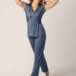 Davy Maternity & Nursing Pajama Set | Slate Blue | Milk & Baby