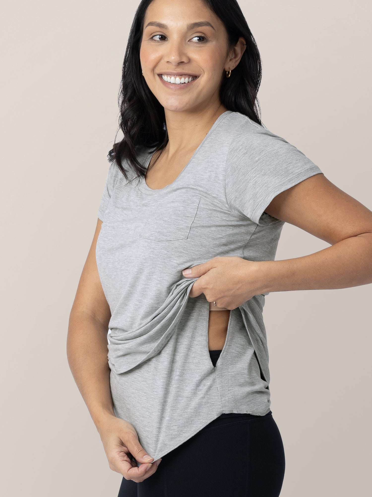 Everyday Maternity & Nursing T-shirt | Grey Heather | Milk & Baby