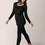 Jane Nursing Pajama Set | Black | Milk & Baby