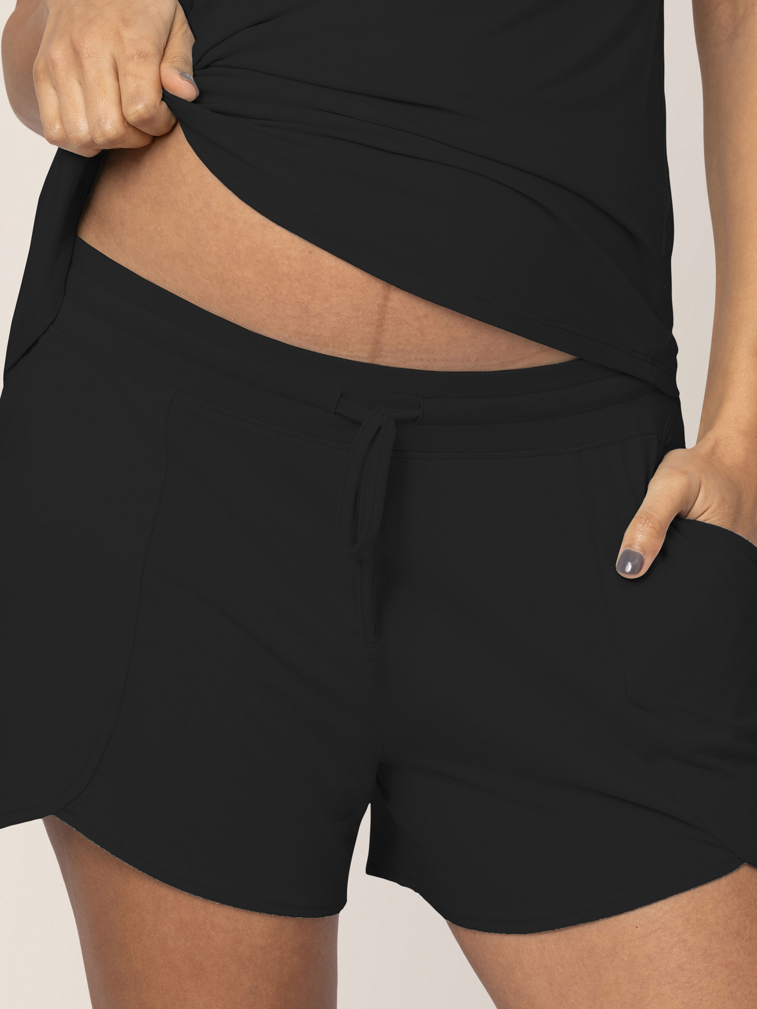 Bamboo Maternity & Postpartum Lounge Short | Black | Milk & Baby
