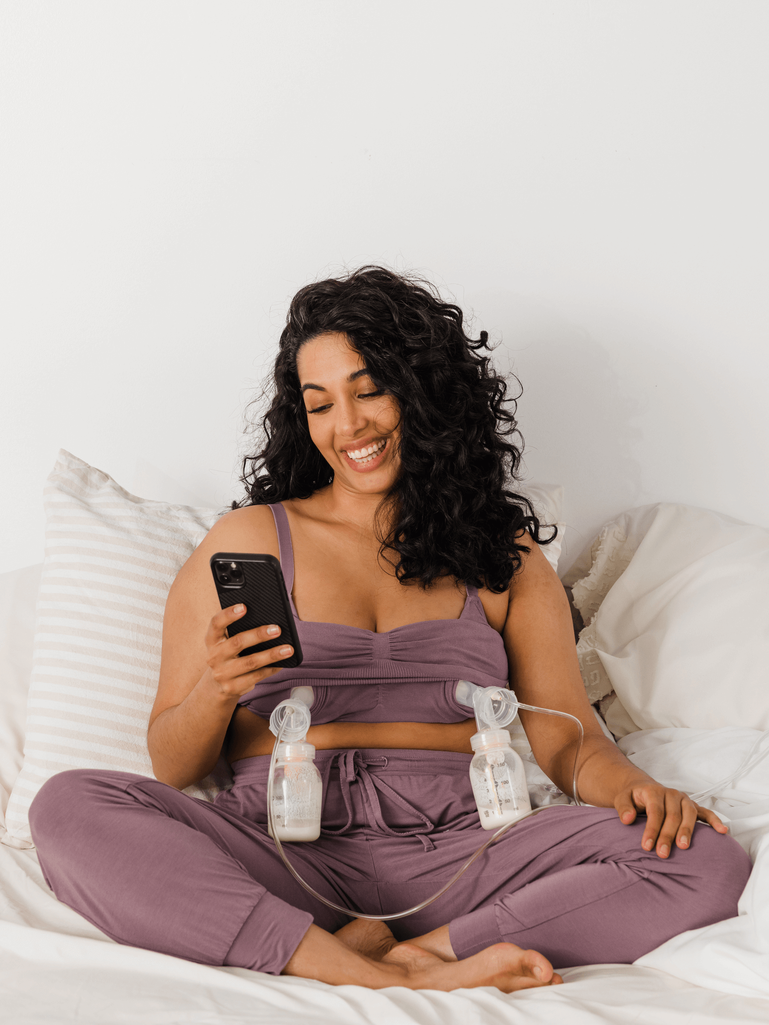 Sublime® Bamboo Hands-Free Pumping Lounge & Sleep Bra | Twilight | Milk & Baby