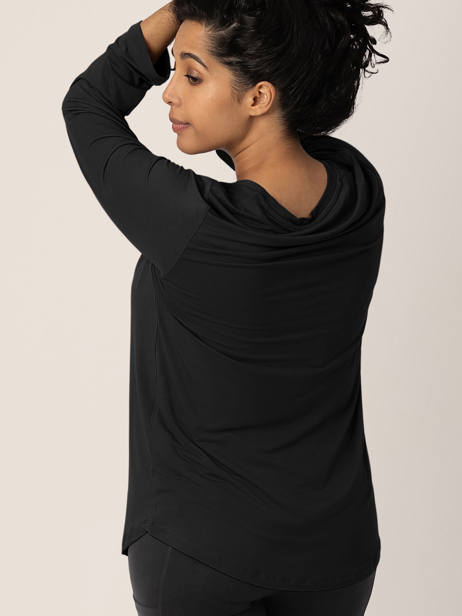 Bamboo Maternity & Nursing Long Sleeve T-shirt | Black | Milk & Baby
