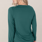 Bamboo Maternity & Nursing Long Sleeve T-shirt | Evergreen | Milk & Baby