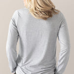 Bamboo Maternity & Nursing Long Sleeve T-shirt | Grey Heather | Milk & Baby