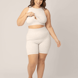 Sublime® Bamboo Maternity & Nursing Longline Bra Top | Oatmeal Heather | Milk & Baby