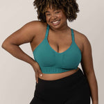 Sublime® Hands-Free Pumping & Nursing Sports Bra | Teal | Milk & Baby
