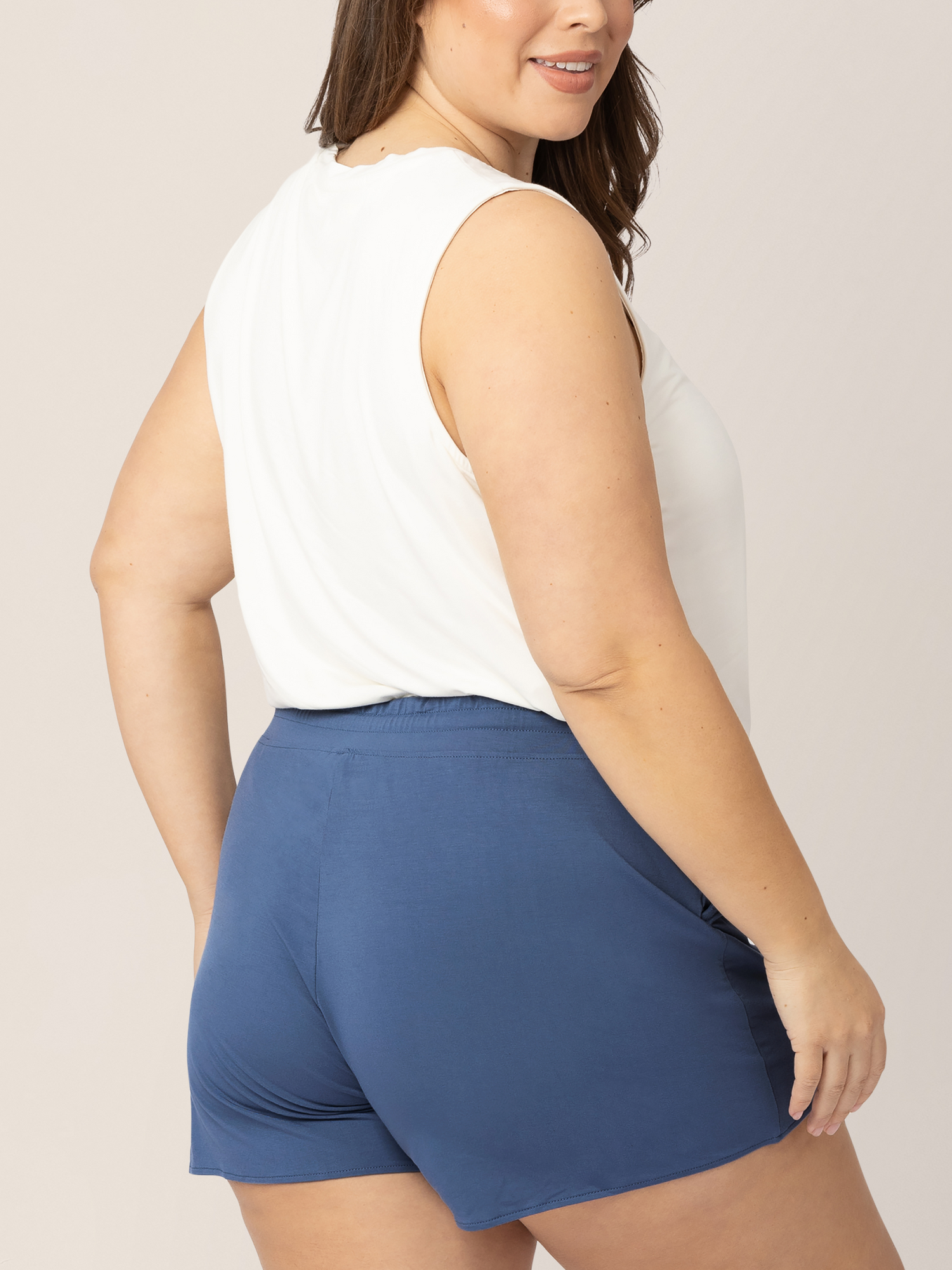 Bamboo Maternity & Postpartum Lounge Short | Slate Blue | Milk & Baby