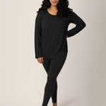 Bamboo Maternity & Nursing Long Sleeve T-shirt | Black | Milk & Baby