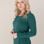 Bamboo Maternity & Nursing Long Sleeve T-shirt | Evergreen | Milk & Baby