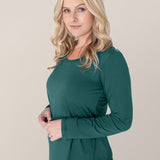 Bamboo Maternity & Nursing Long Sleeve T-shirt | Evergreen | Milk & Baby