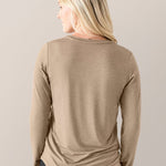 Bamboo Maternity & Nursing Long Sleeve T-shirt | Wheat | Milk & Baby
