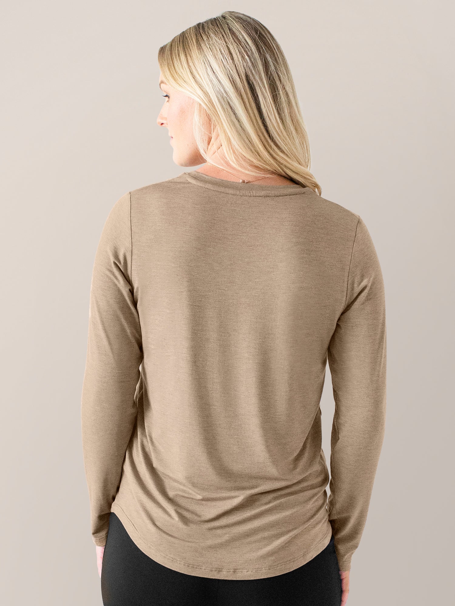 Bamboo Maternity & Nursing Long Sleeve T-shirt | Wheat | Milk & Baby