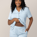 Clea Bamboo Short Sleeve Pajama Set | Mist | Milk & Baby