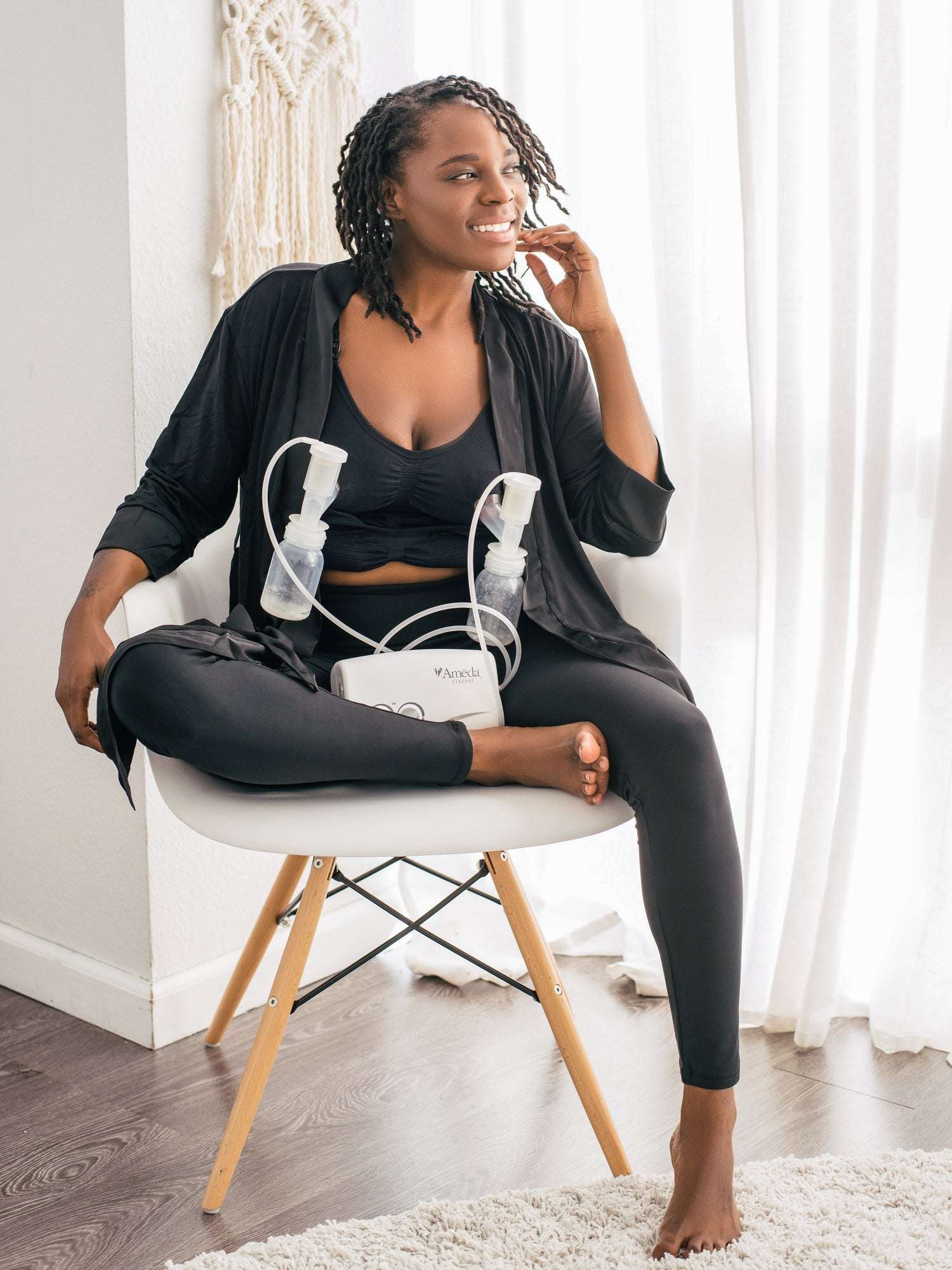 Sublime® Hands-Free Pumping & Nursing Bra | Black | Milk & Baby