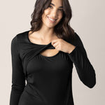 Jane Nursing Pajama Set | Black | Milk & Baby