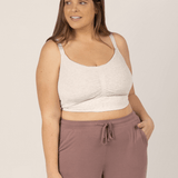 Sublime® Bamboo Hands-Free Pumping Lounge & Sleep Bra | Oatmeal Heather | Milk & Baby