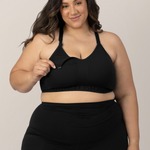 Sublime® Hands-Free Pumping & Nursing Sports Bra | Black | Milk & Baby