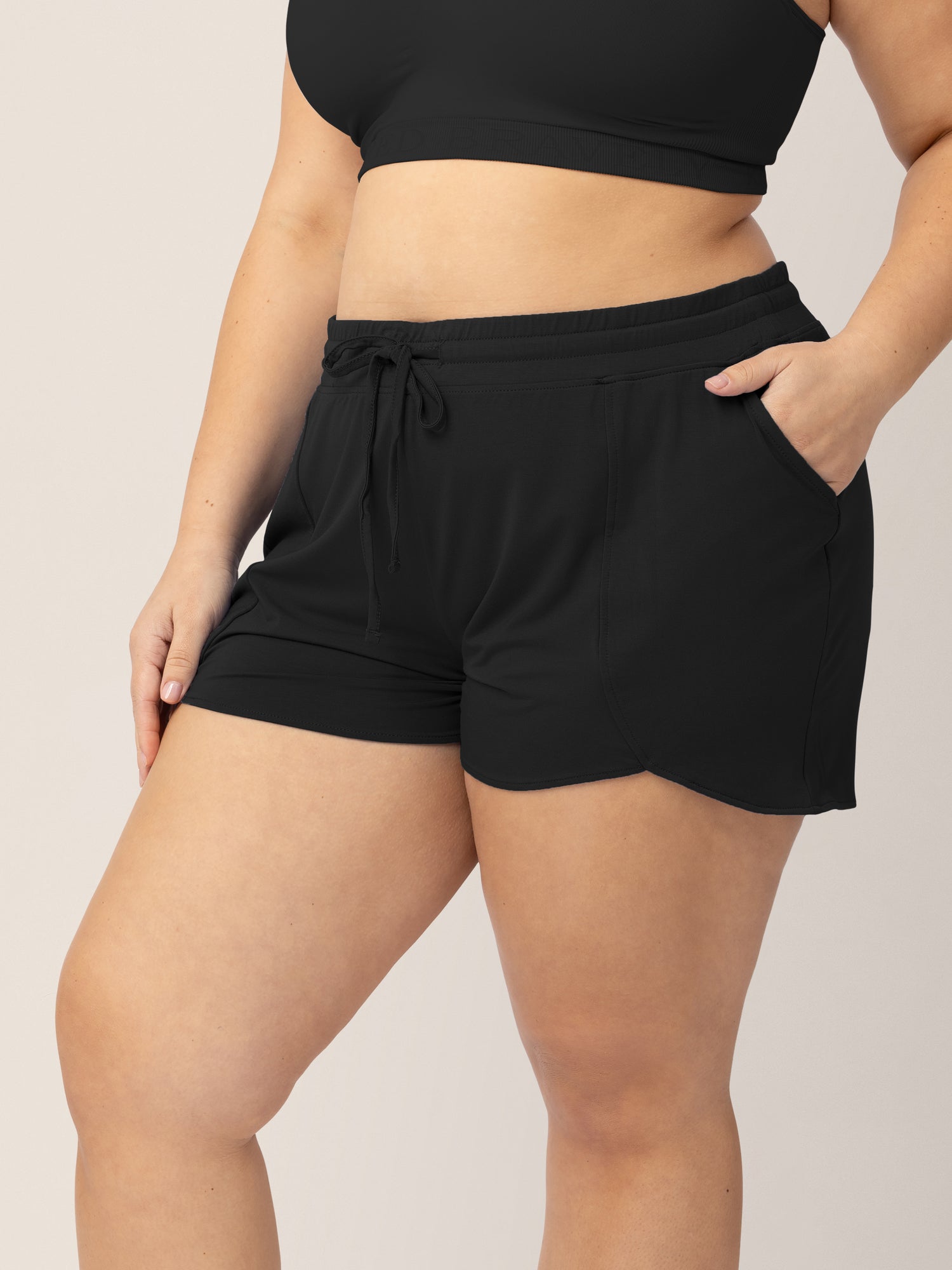 Bamboo Maternity & Postpartum Lounge Short | Black | Milk & Baby