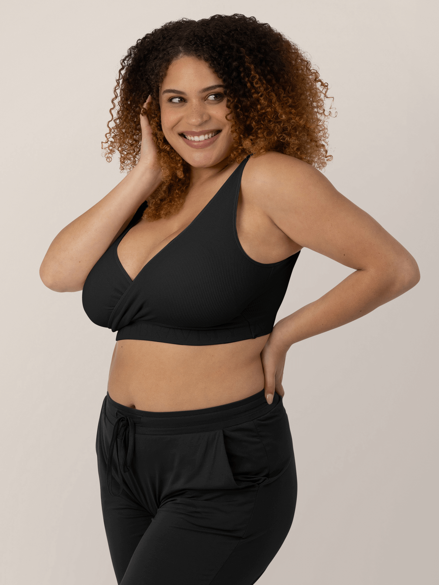 Sublime® Adjustable Crossover Nursing & Lounge Bra | Black | Milk & Baby
