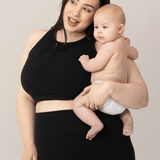 Sublime® Bamboo Maternity & Nursing Longline Bra Top | Black | Milk & Baby