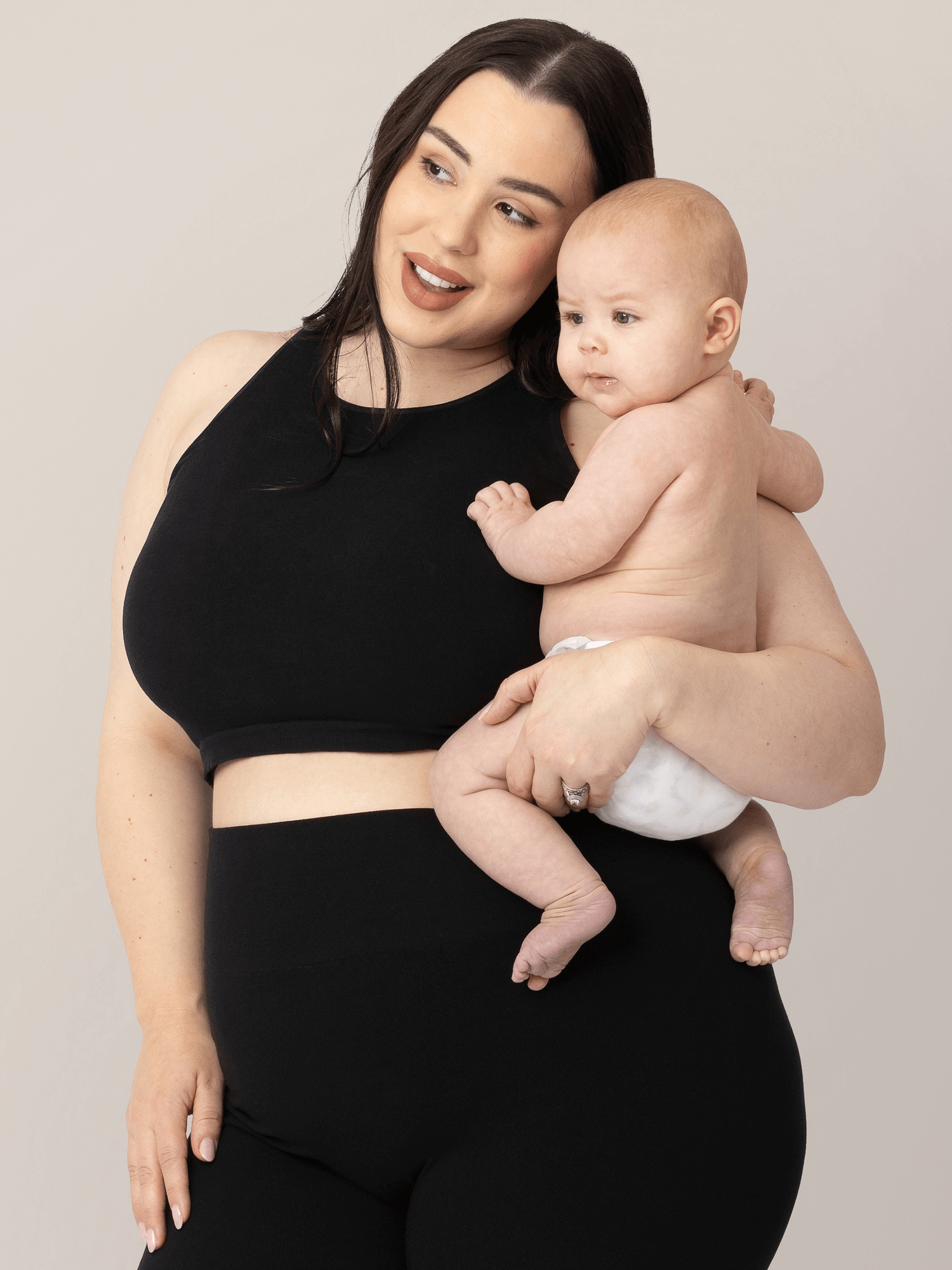 Sublime® Bamboo Maternity & Nursing Longline Bra Top | Black | Milk & Baby