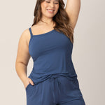 Bamboo Lounge Around Nursing Tank | Slate Blue | Milk & Baby