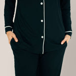 Clea Bamboo Long Sleeve Pajama Set | Black | Milk & Baby