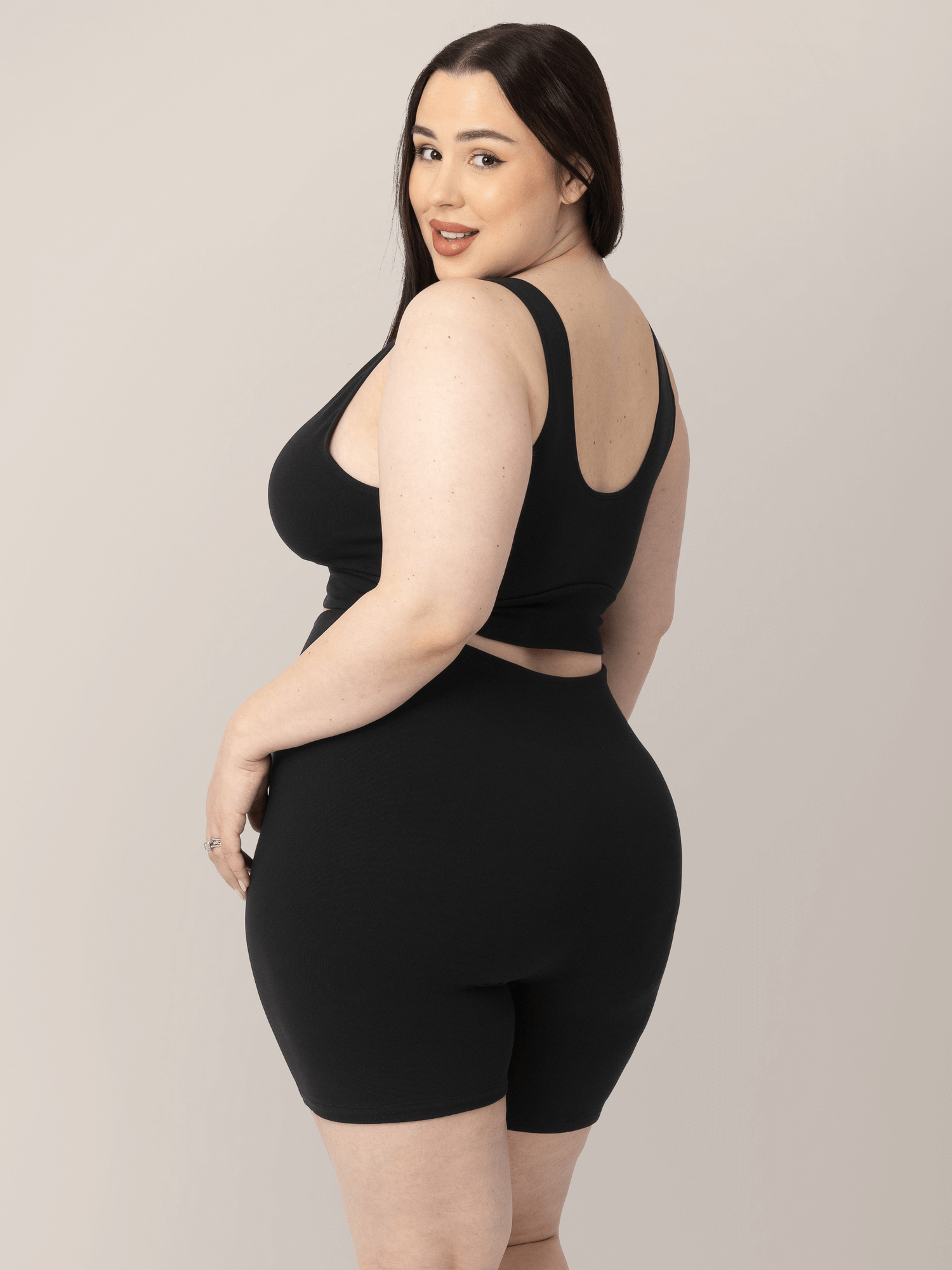 Sublime® Bamboo Maternity & Postpartum Bike Short | Black | Milk & Baby