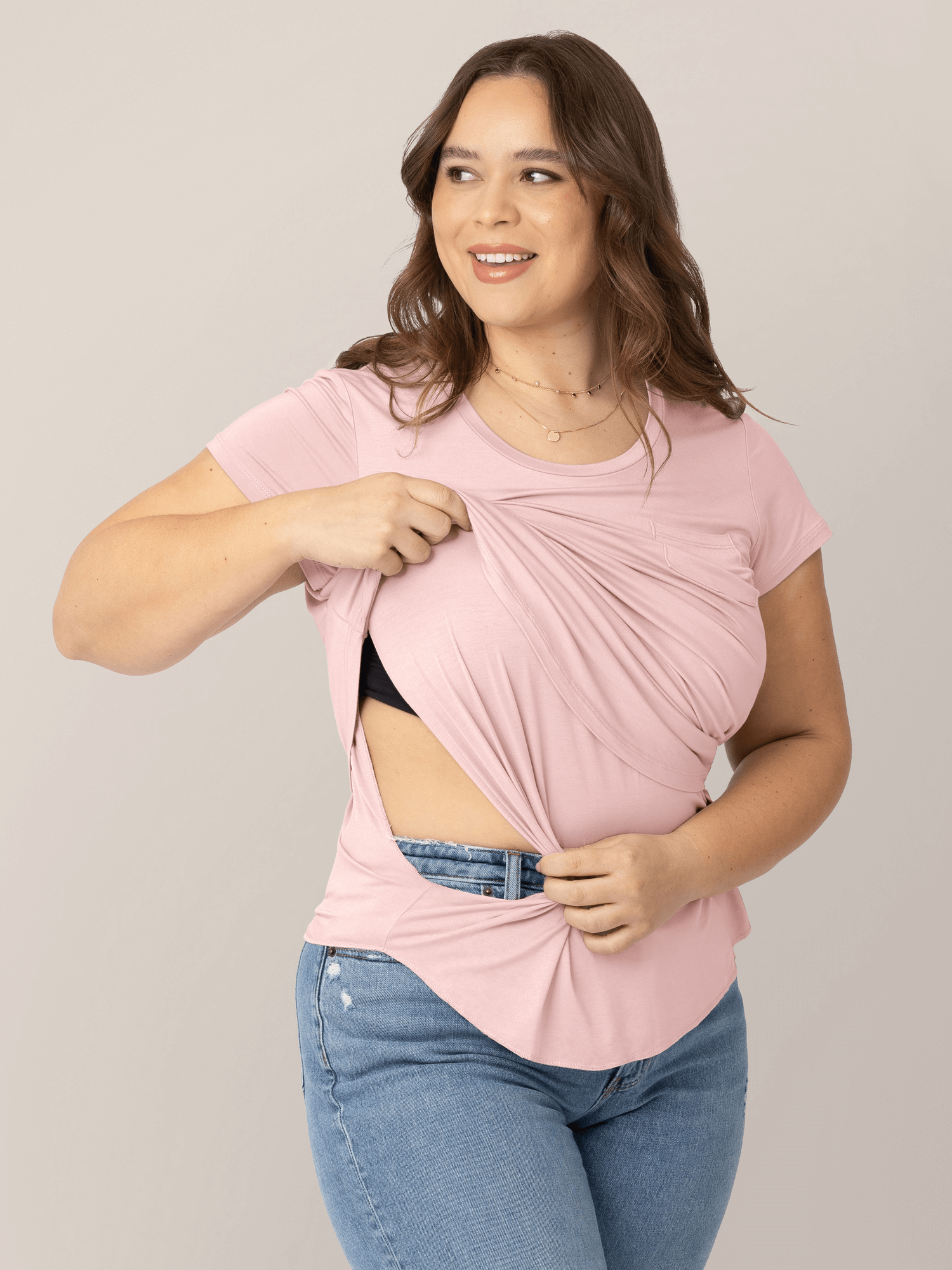 Everyday Maternity & Nursing T-shirt | Dusty Pink | Milk & Baby