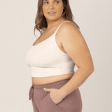 Sublime® Bamboo Hands-Free Pumping Lounge & Sleep Bra | Oatmeal Heather | Milk & Baby